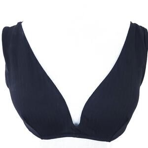 Shade & Shore Black Bikini Swimsuit Top 34D Back Closure Bra Strap Adjustable